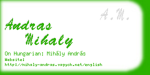 andras mihaly business card